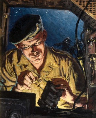 Royal Signals Technician Repairing a Radio, John Godfrey Bernard Worsley, 1959 Royal Signals Technician Repairing a Radio, John Godfrey Bernard Worsley, 1959