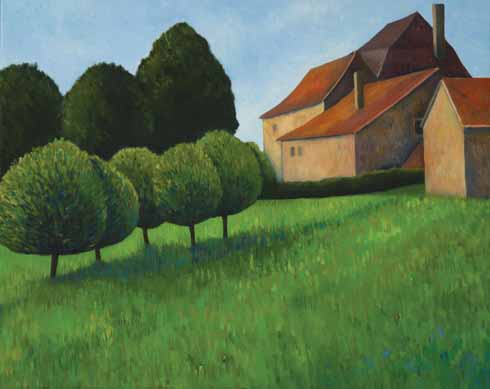 810edLives2 Landscape with small trees, oil on canvas