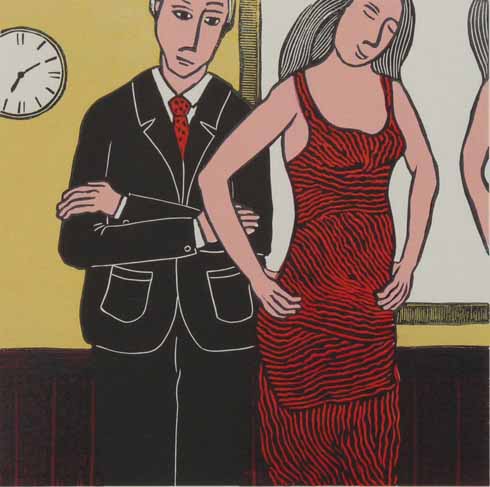 810edLives3 He always found the right thing to say about her newest dress, linoprint