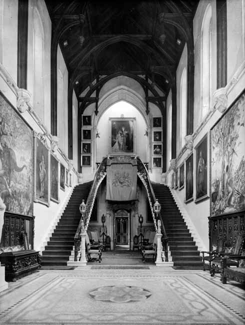 Highcliffe Castle The Great Hall as it was in 1942 before the removal of the double staircase