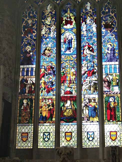 111edChristchurch4 The Jesse Tree window in the Great Hall, reinstated in 1999