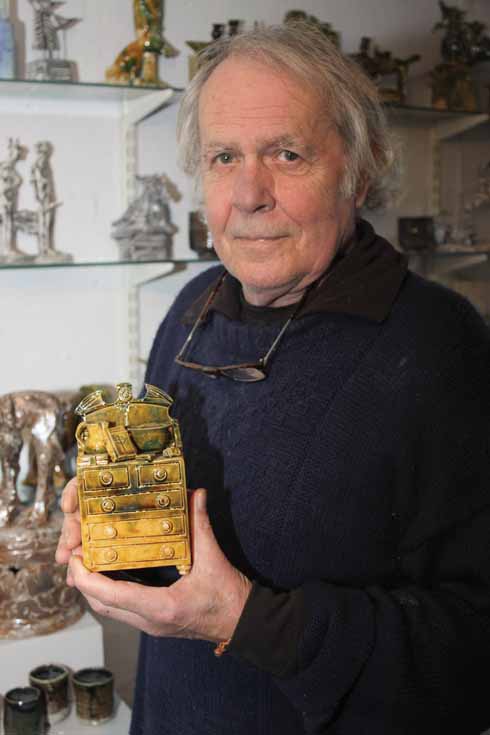511edLives2 This chest of drawers, which Ian made for his daughter, was one of his first ceramic sculptures