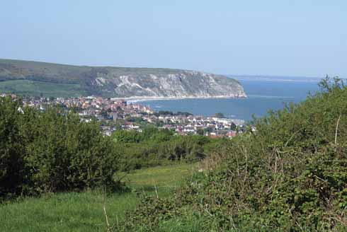 711edSwanage1 Swanage and New Swanage with Ballard Point beyond and Bournemouth in the distance