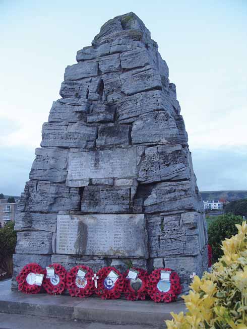 711edSwanage5 The Swanage war memorial with wreaths from those honouring the town's fallen from two world wars