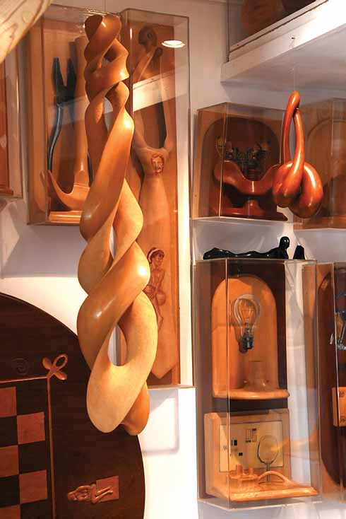 Entrance to the garden is through the house, which is, as the name suggests, a gallery of Anna and Lal's work