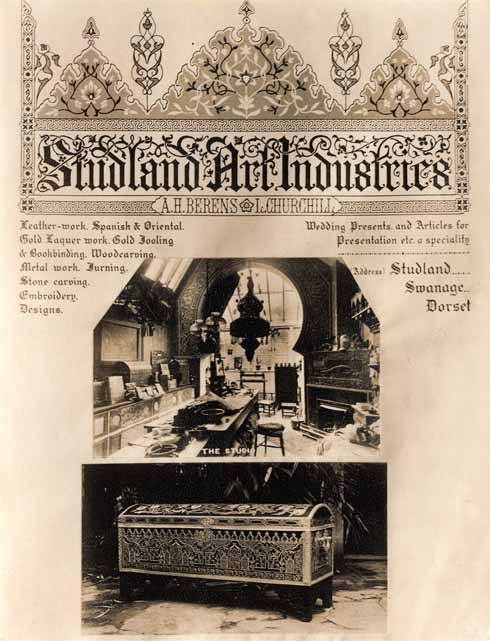 A really rather fancy promotional flyer for the Studland Art Industries showing A H Berens and Louisa with equal billing