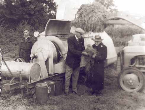 Louis Strange shows his sister Daisy his rocket-powered grass-drying machine at Weston Farm.