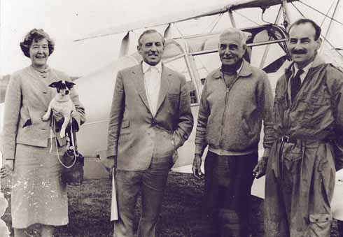 Louis Strange (second right) and Joy Watts (left), with whom he lived during the last few years of his life