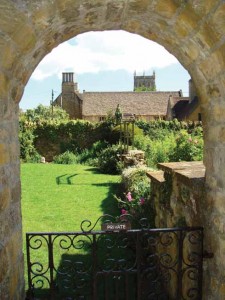 The gateway to the Powell Theatre's garden, close to Sherborne Abbey