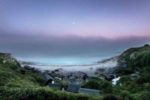 Moonlight and sea fog at Church Ope Cove on the Isle of Portland