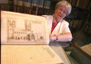 This time, Judith shows the twin towers that we more readily associate with Wimborne Minster these days